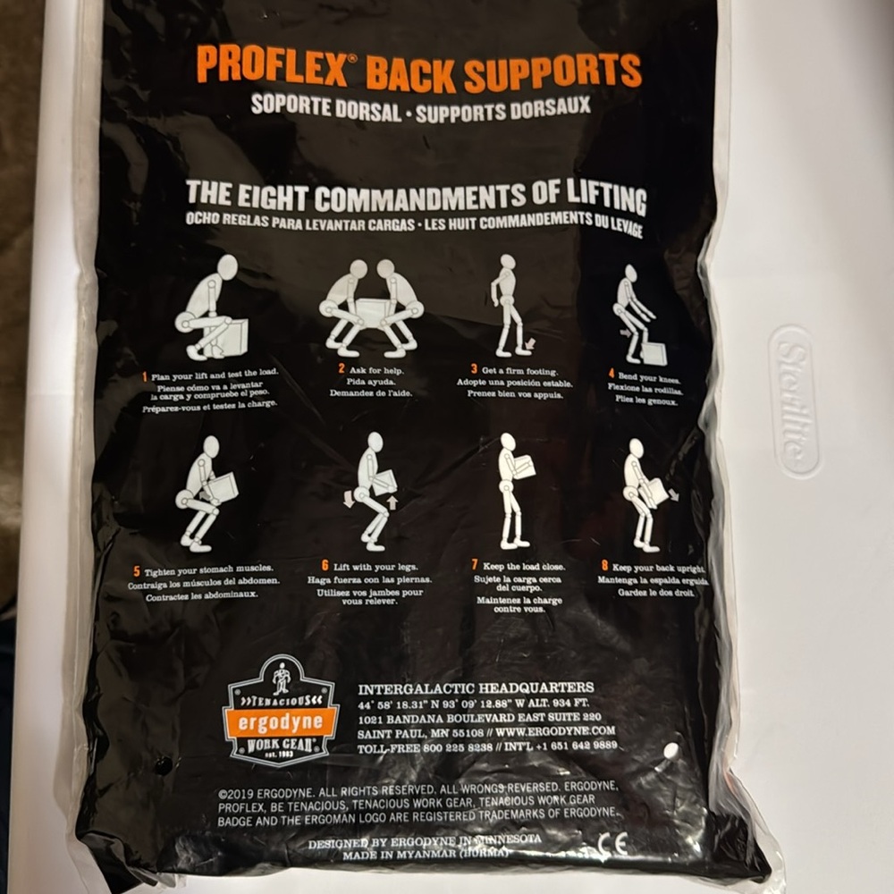 Back Support Black XL EROGODYNE